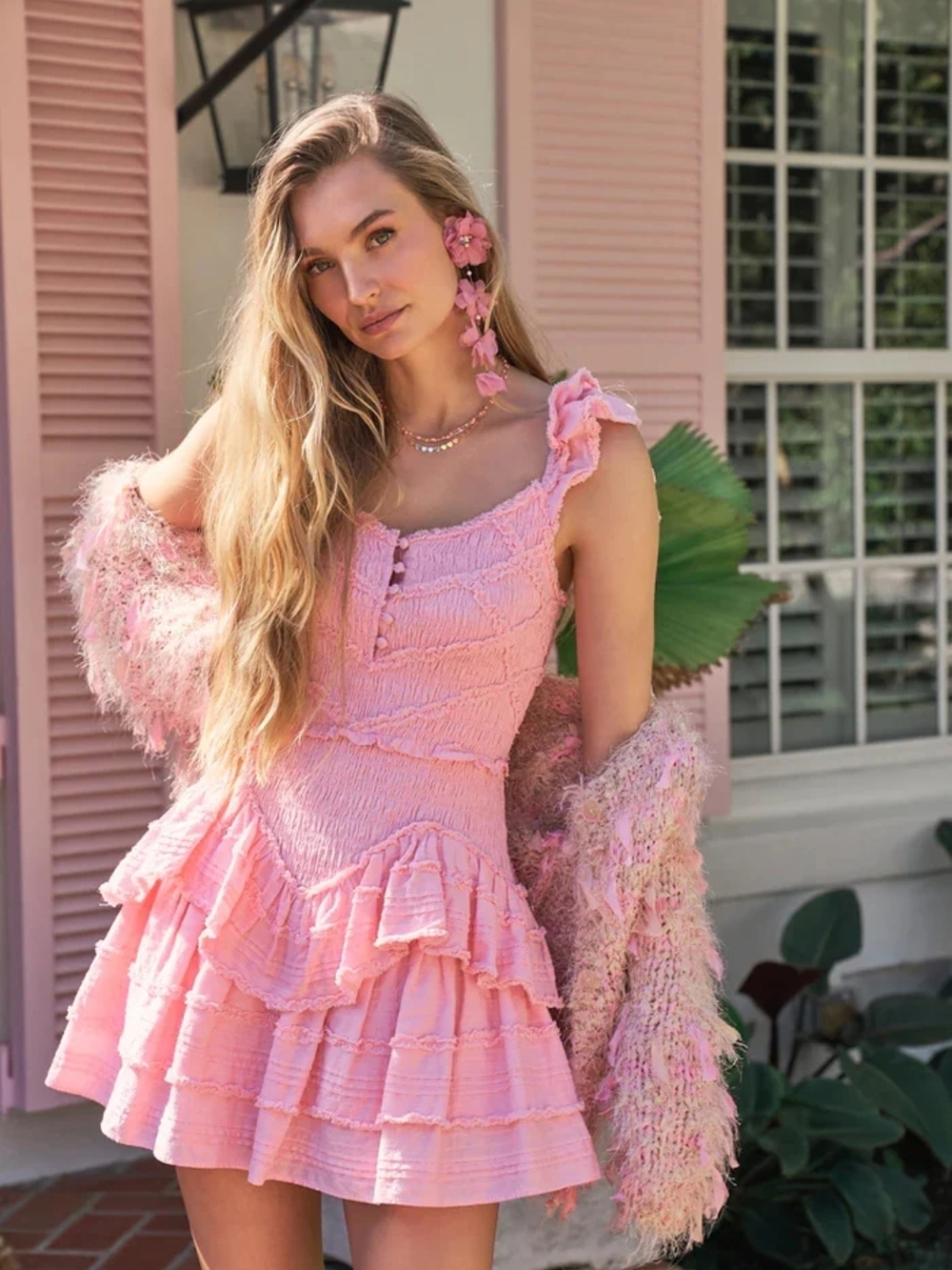 LoveShackFancy Marsinia Dress Bubblegum Pink/ Small - Picture 6 of 13